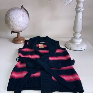 NWT ARIZONA JEANS M Western Cardigan Belt Southwest Aztec